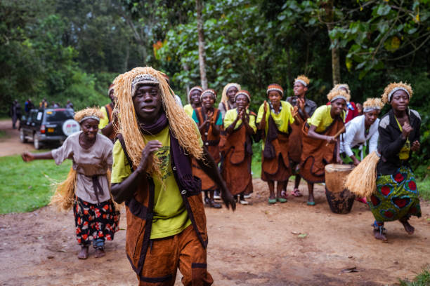 Batwa people performing a traditional dance