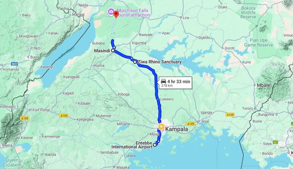 Entebbe to Murchison Falls