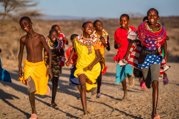 Group of African children (Maasai) in Tanzania